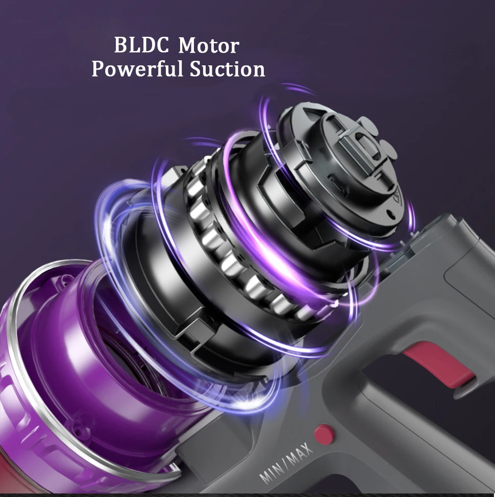 Stick Handheld Wireless Vacuum Cleaner Rechargeable with Adjustable Extension Tube