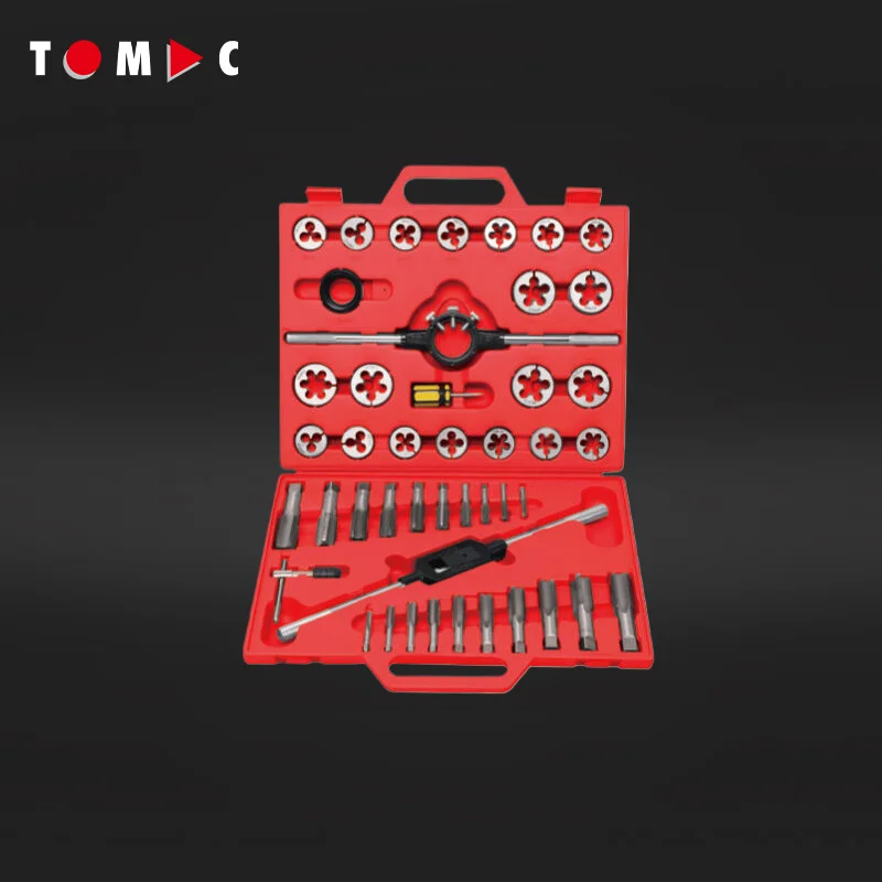 TOMAC 45-Piece Metric Alloy Steel Tap and Die Repair Tool Set (M6 to M24) for Precision Threading