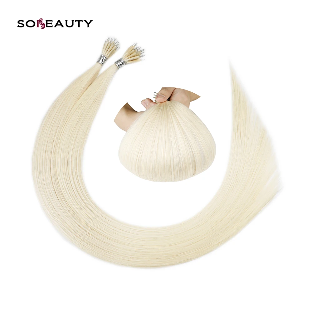 
50% Prebonded Italian Keratin Double Drawn Russian Human Nano Ring Tip Hair Extension 