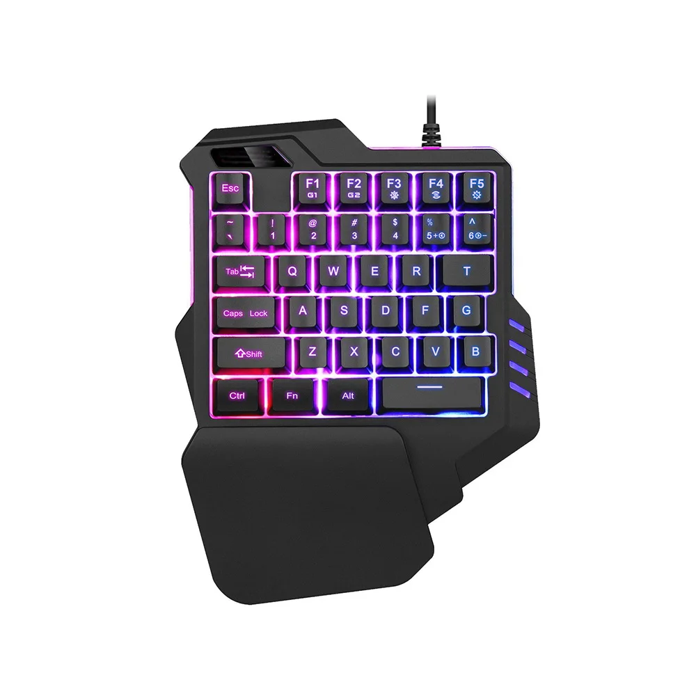 35 Keys Wired Gaming Keyboard RGB Backlight One-Handed Mechanical Keyboard