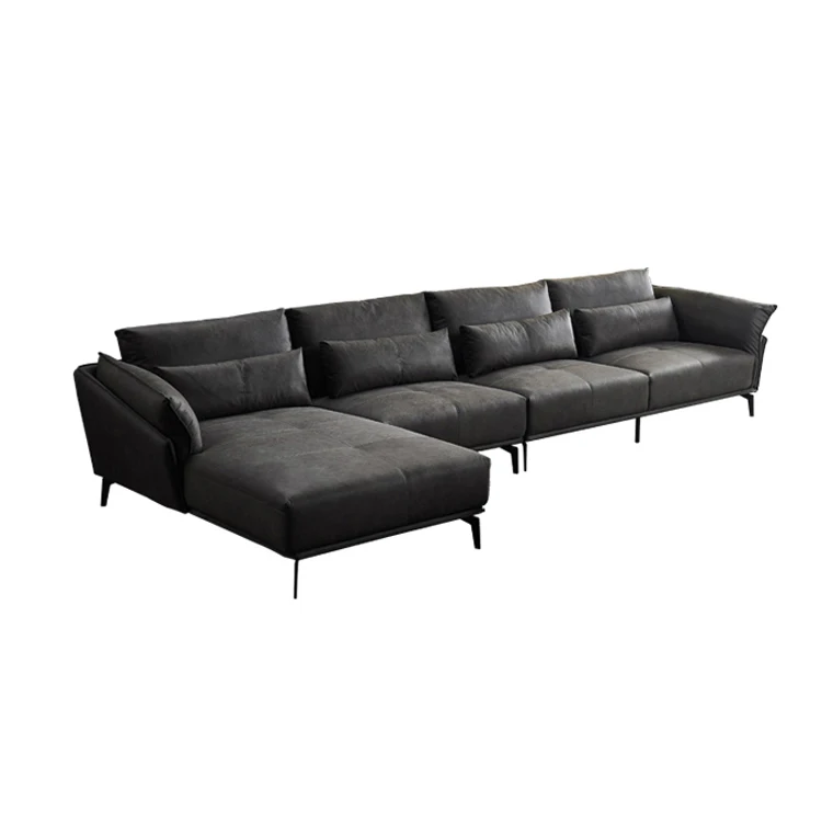 
High quality simple design modern living room upholstered cow leather sofa for home 