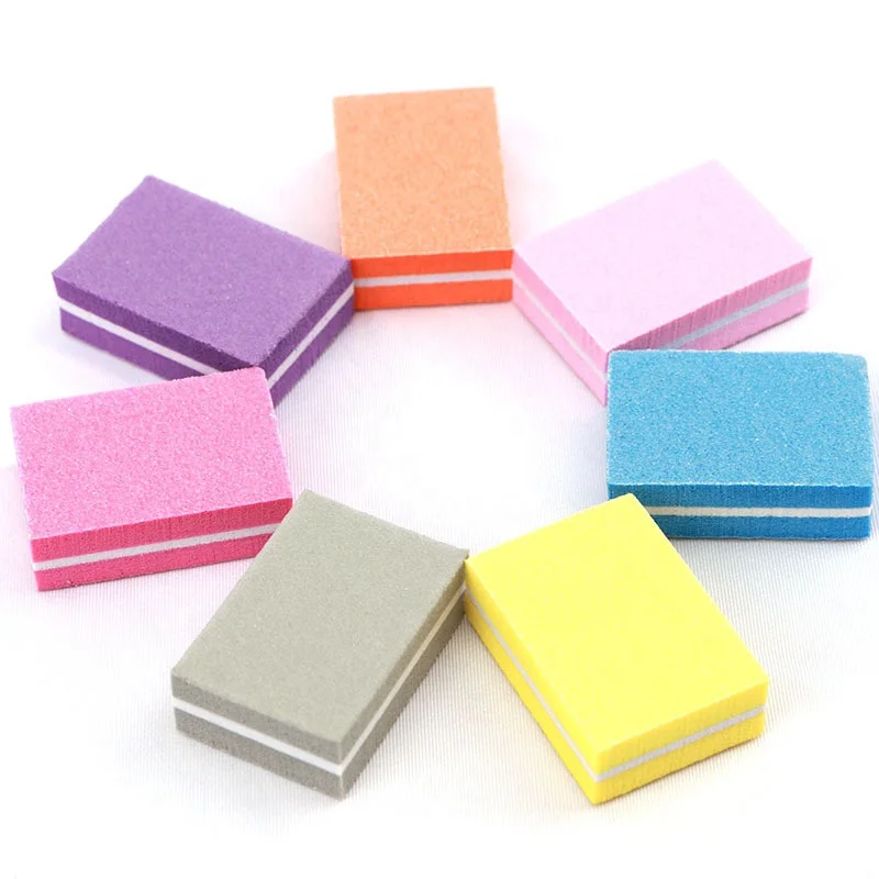 Wholesale customized logo 100/180 disposable sponge mini nail file Double Sides Mini Buffer block for nail care