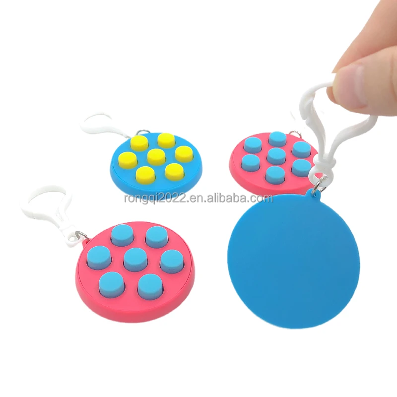 New Sensory Squeeze Fidget Clicker Press Bubble Pop Pop Toy Stress Relief Fidget Toys Keychain For Kids Adult