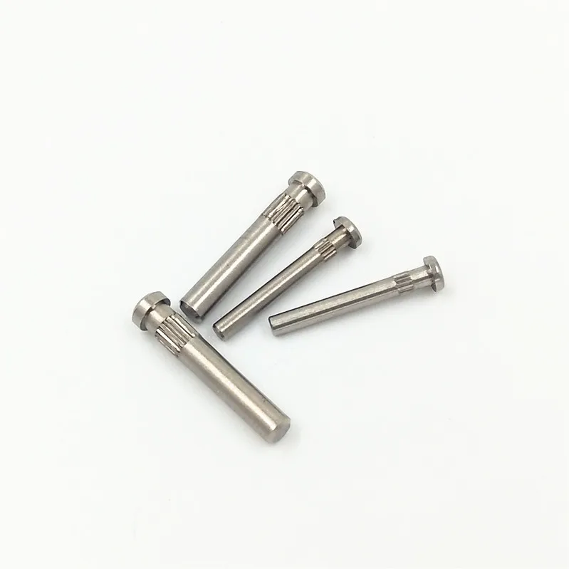 Stainless steel short parallel knurled pin