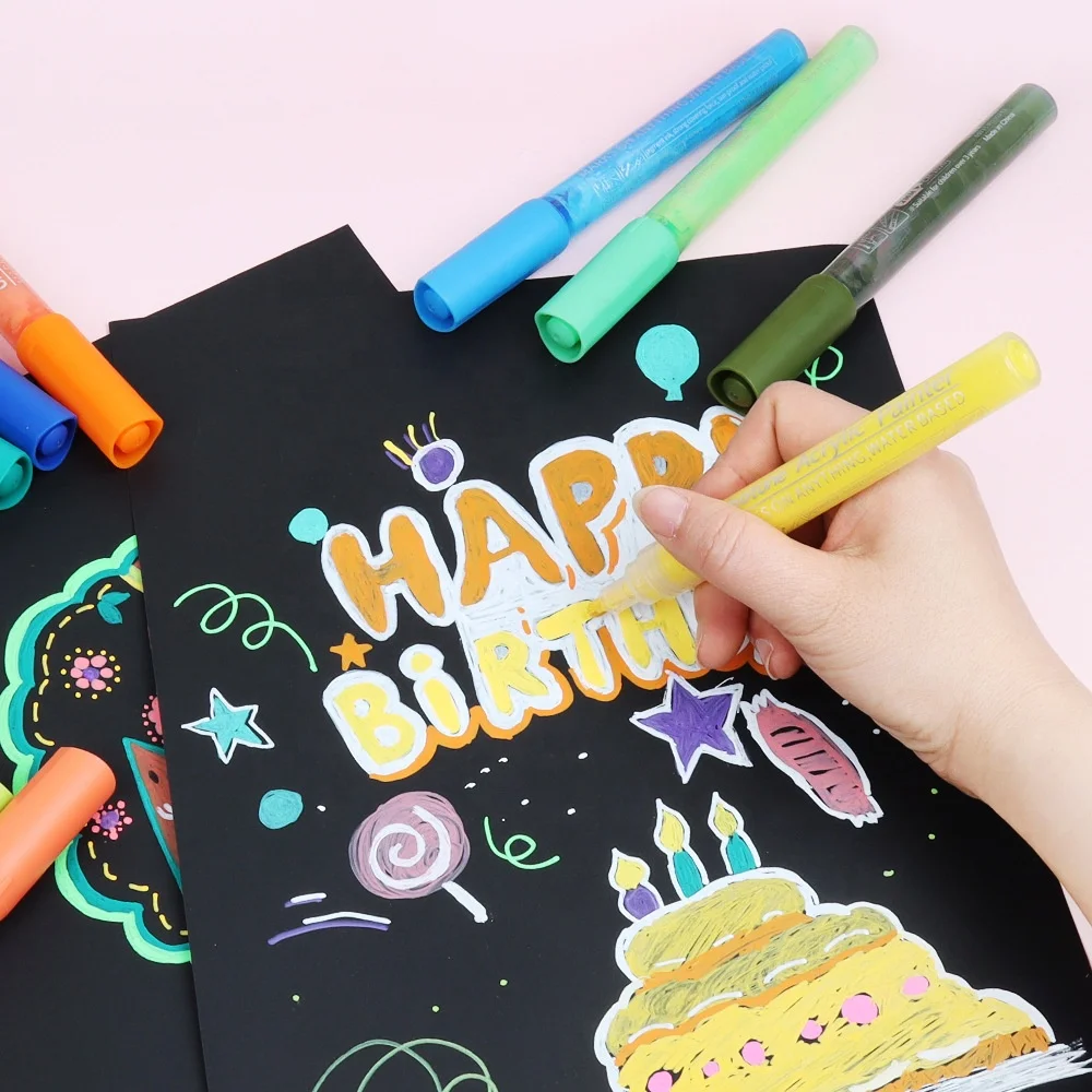 12 Colors Acrylic Ceramic Pen Graffiti Water-Based Pen Paint Marker Pen Acrylic Markers Paint Marker