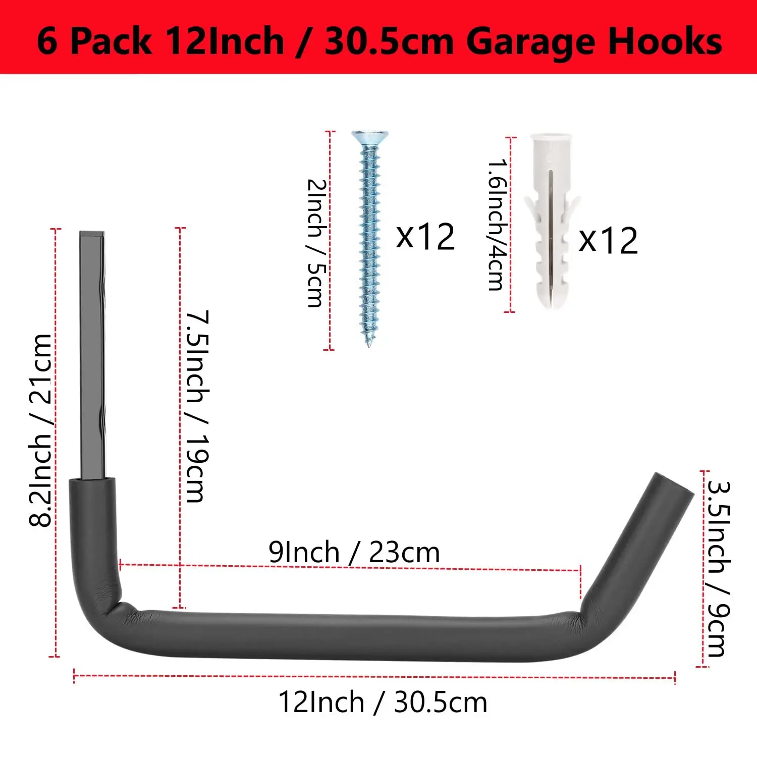 Storage Hooks Heavy Duty Indoor Outdoor Storage Hooks Hangers Wall Mount Garage for Ladders Tools Bikes Hangers