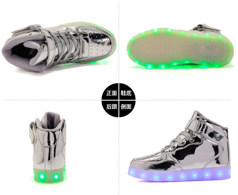Custom Design Children Boys Girls Glowing Luminous Sneakers Usb Charging Led Shoes Kids Light Up Skate Shoes For Kids