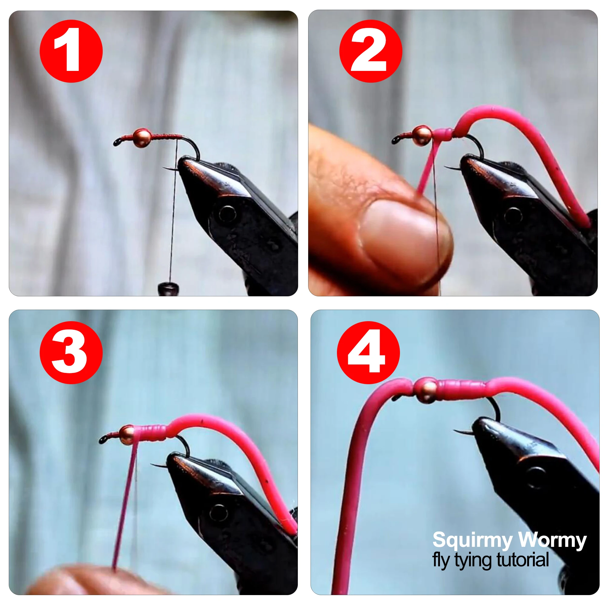 SAMSFX Fly Fishing Tying Materials Squirmy Wormy Artificial Kit Worm Soft Lure Flies Plastic Worms Soft Fishing Lures