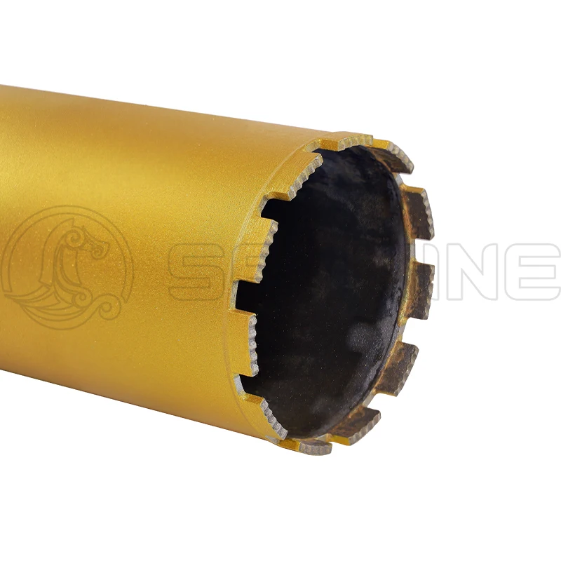 Laser Welded Diamond Core Drill Bit with Arix Segments for Granite Marble Solid Block Stone Reinforced Concrete Wet Drilling