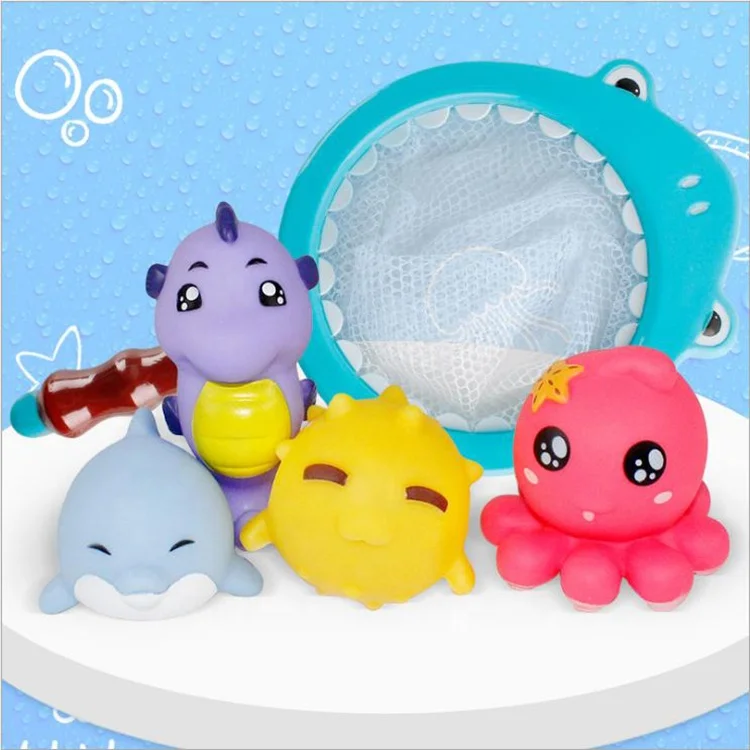 Детская игрушка для купания, пинцет для купания с водяным спреем, акулий сетка, рыбалка, Детский комплект для купания