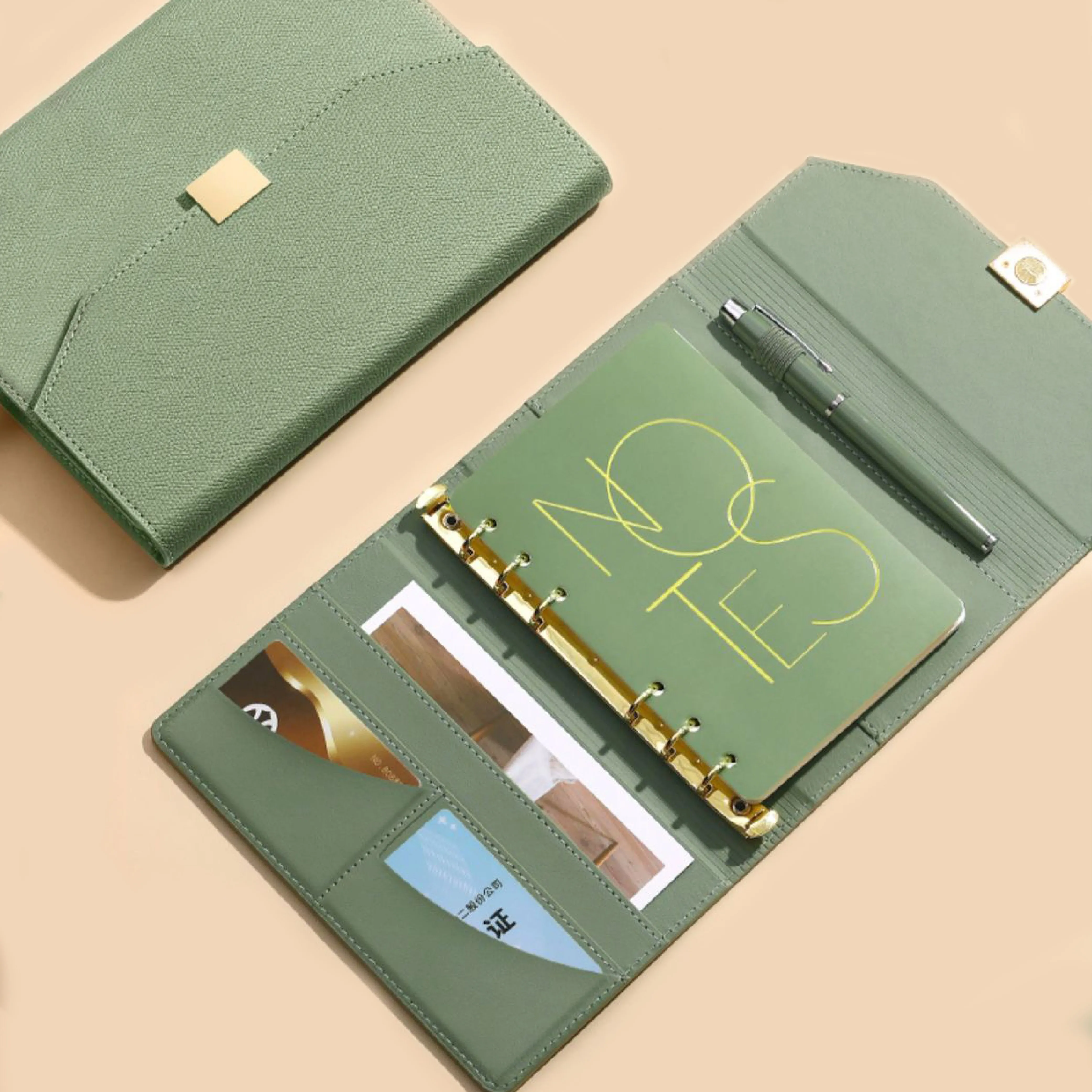 A5 hardcover notebook Business Corporate Gift custom logo Exquisite gift Journal spiral ring binder planner pu leather cover dia