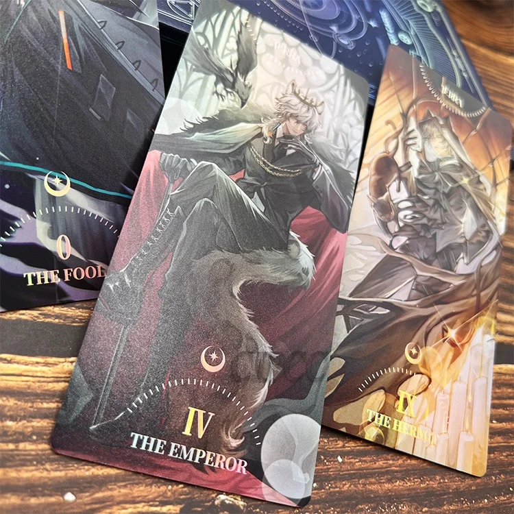 Голографическая торговая карта на заказ Tarot, карты с принтом для игр