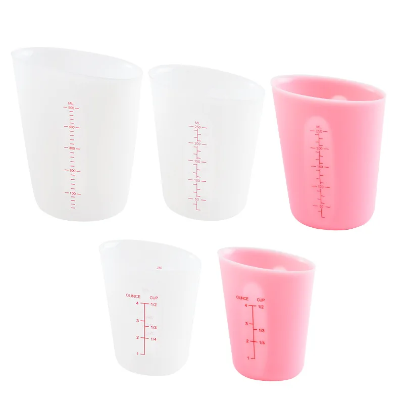 custom design 30ML100ML 250ML Clear Graduated Epoxy Split Cup Silicone Measuring Cups kitchen For Jewelry Art Kitchen Lab