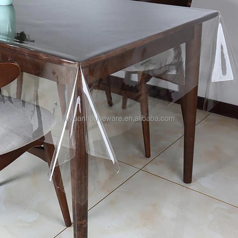 Square round dining room tablecloth Transparent PVC table cloth Waterproof oil-proof