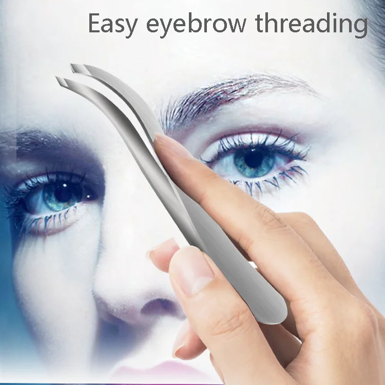 Original Factory Customized Cosmetic Tweezer Slanted Eyebrow Eyelash Tweezer Makeup Tools