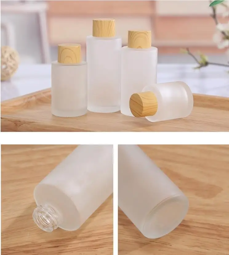 Frosted Glass Roll On Bottles Essential Oil Spray Bottles With Eye Dropper And Bamboo Lids Perfume Sample Bottles