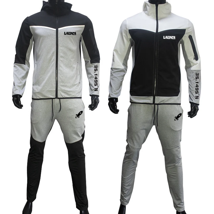 Men Hooded Sportswear Basketball Football Fitness Leisure Team Uniform Training Wear Zipper Jacket Tech Tracksuit Sweatsuit