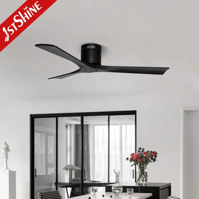 1stshine ceiling fan factory price easy installation 52 inches black 220v solid wood ceiling fan