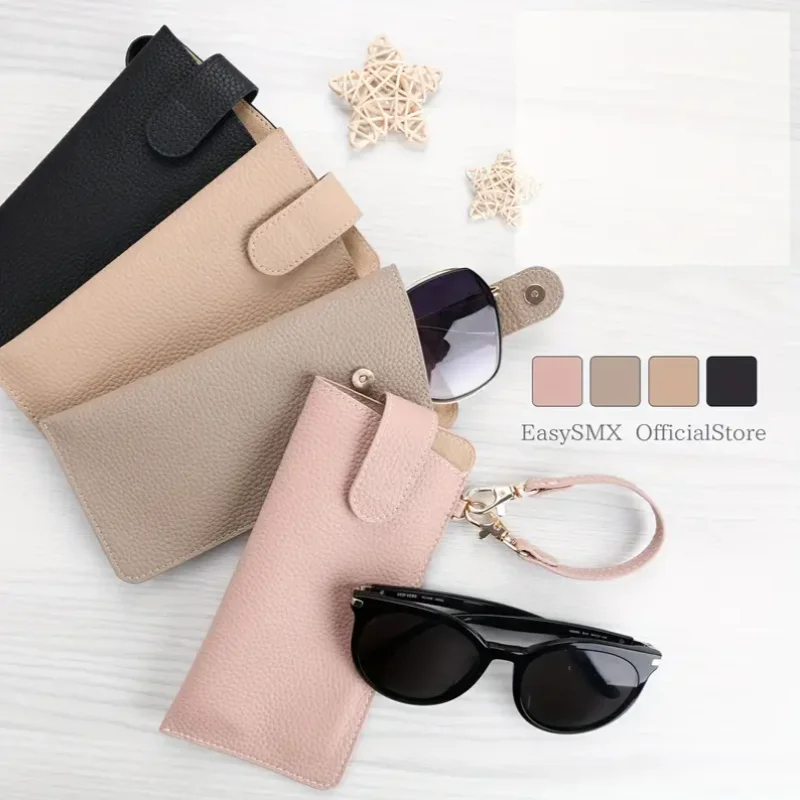 Женская переносная сумка для очков из искусственной кожи с магнитной застежкой и ремешком, сумка для мини-очков, дорожная сумка