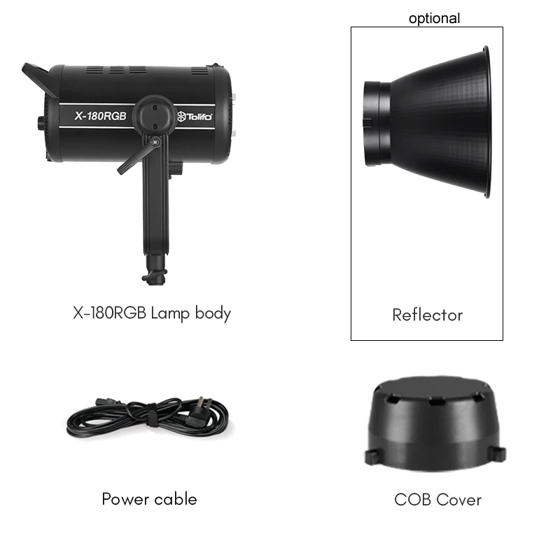 Tolifo студийное освещение для фотосъемки RGB X-180RGB COB высокой мощности 180 Вт Linklite приложение DMX512 2700K-6500K светодиодная видеосъемка