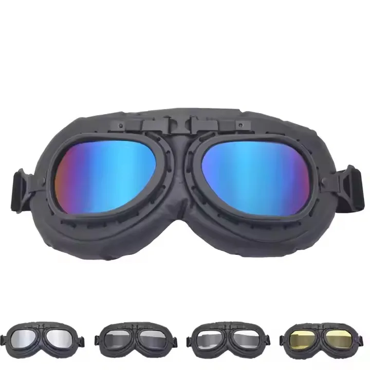 Motorcycle Goggles Glasses Motor Bike Pilot Steampunk Vintage Helmet Cycling Ski Retro Sunglasses