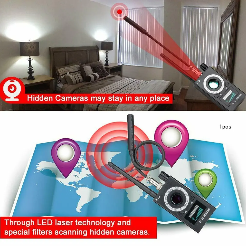K18 Amazon Ebay камера искатель точный умный Gps-Трекер сканер антишпионский детектор ошибок обновленный Радиочастотный