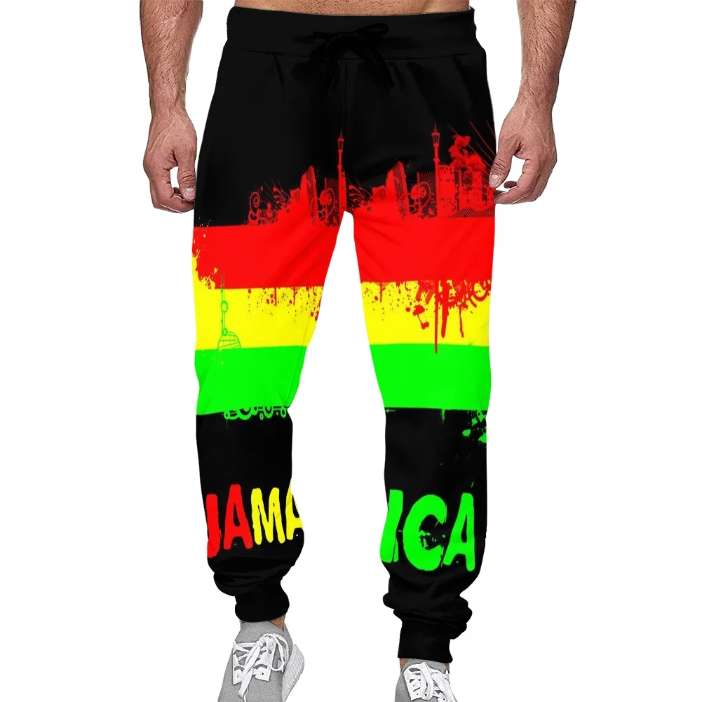 Jamaica Rasta Reggae мужские брюки спортивные повседневные длинные для фитнеса классные стильные красочные дышащая мужская одежда