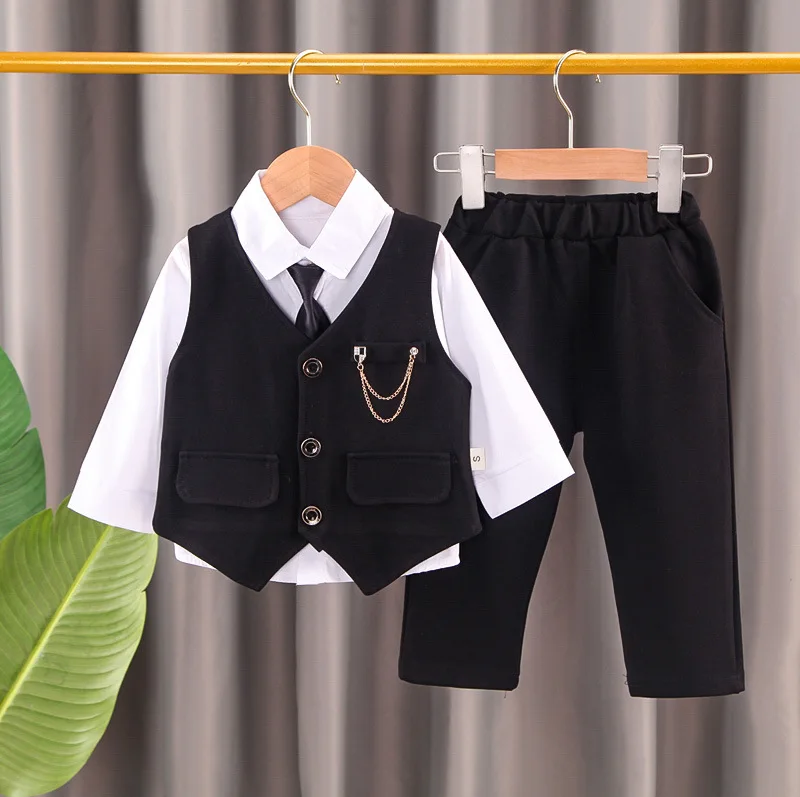 Fashion children clothing Korean style spring and autumn Korean style boy baby clothes infant vest three-piece suit
