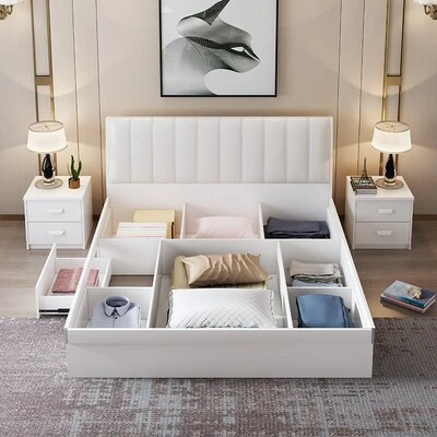 Factory Direct Sale Space Saving Storage Bed and high quality wooden bed for bedroom furniture set