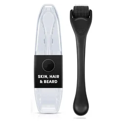 High Quality Derma Roller Beard Hair Growth Treatment Microneedle Dermaroller Matt Black Derma Roller