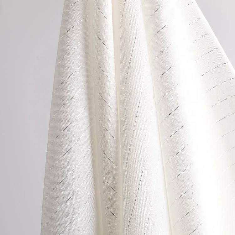 Hot Sale Swiss Voile Fabric 100% Cotton Jacquard Metallic Stripe Voile Swiss Cotton Voile Fabric