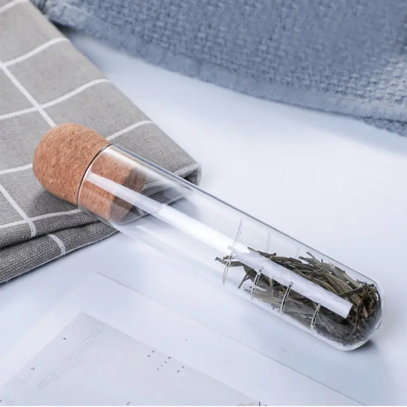 Factory price recycling borosilicate glass tea lnfuser creative pipe with cork lid