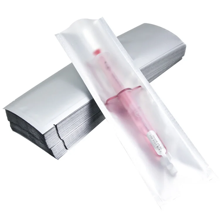 6.5x22 cm empty clear front silver aluminum foil water light needle individual stick pack sahcet packaging