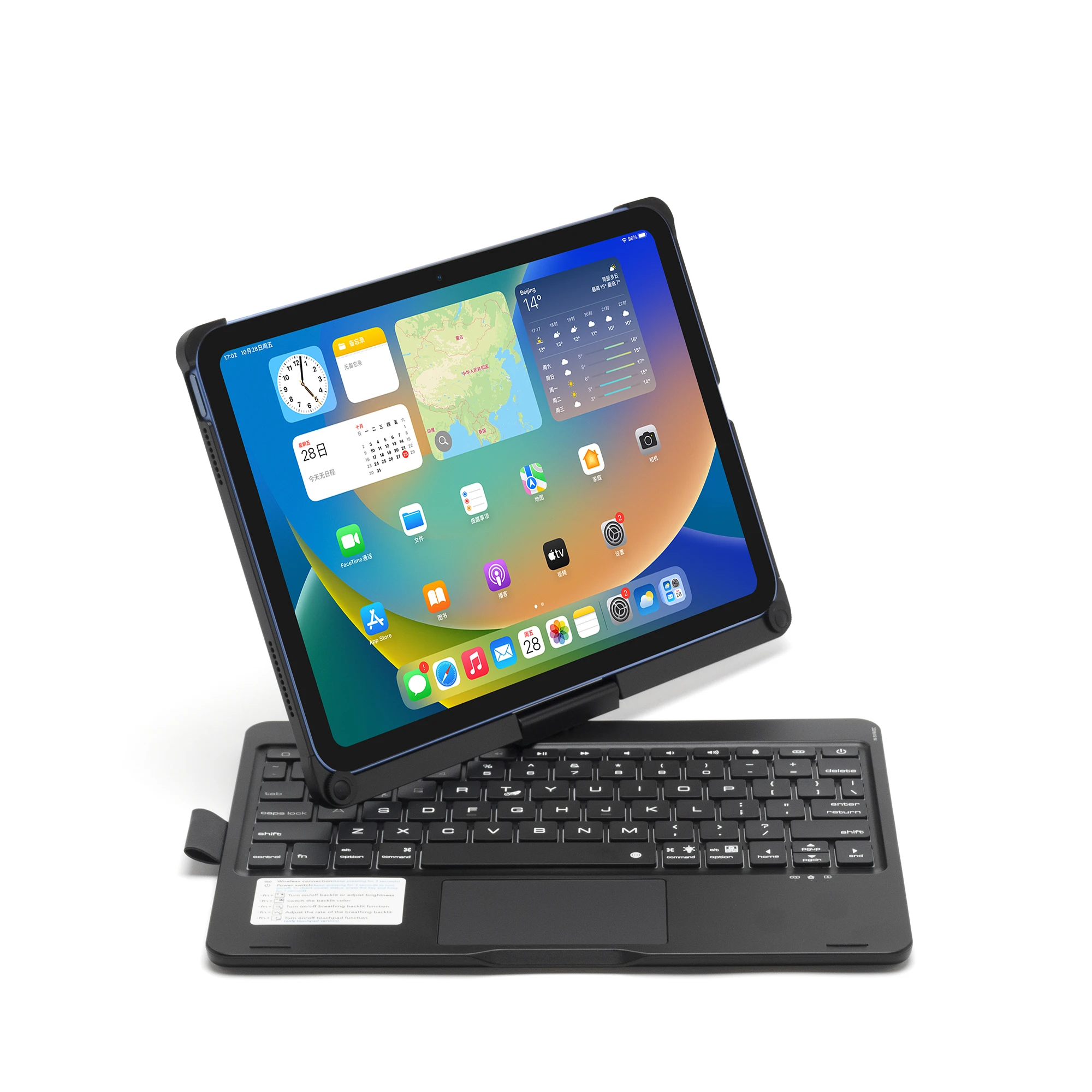 For Touchpad iPad 10th Gen case with 360 Rotatable  Keyboard with Multi-Touch Trackpad, 7 Color Backlight with Pencil Holder