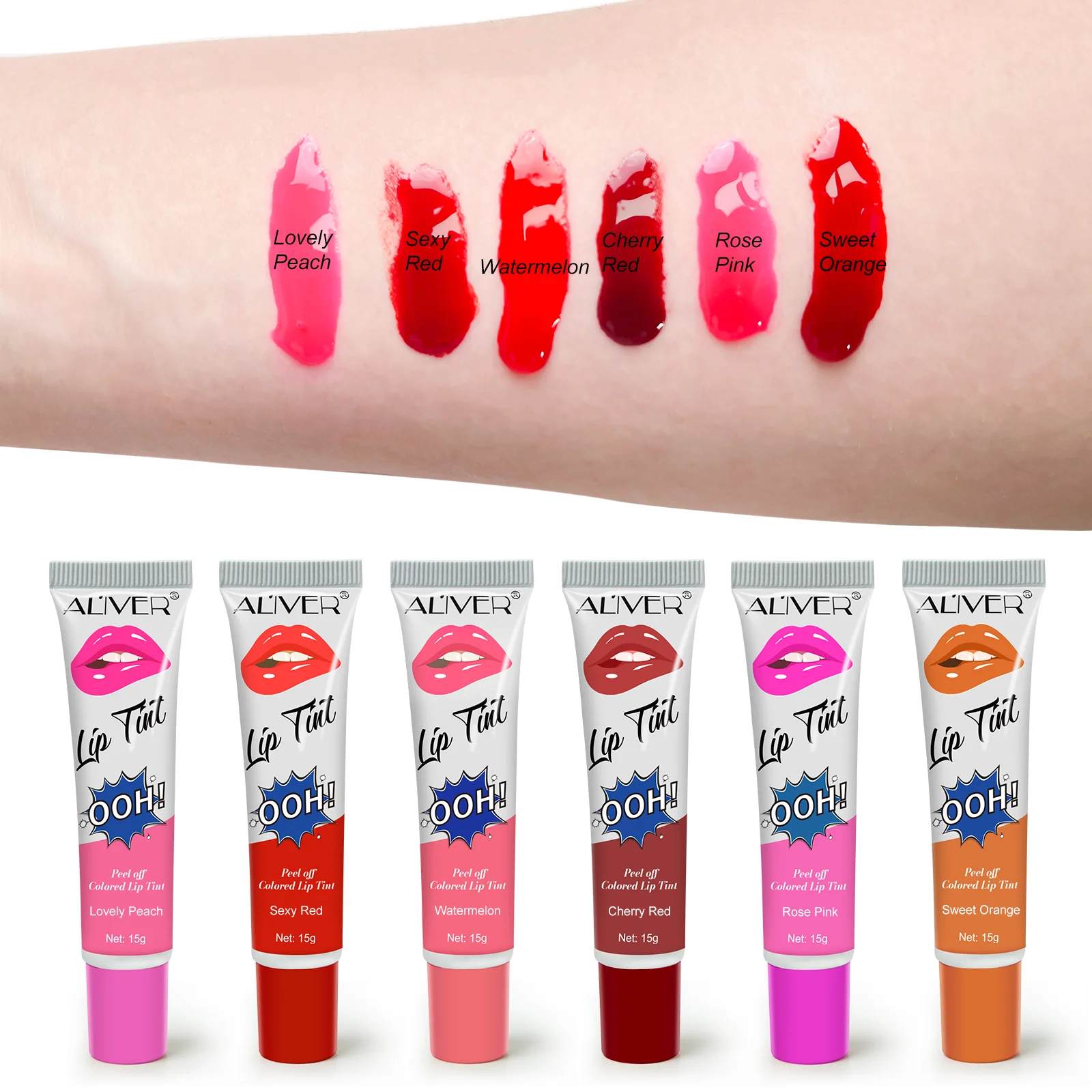OEM Romantic Lipstick 6 Colors Professional Long Lasting Waterproof Sexy Magic Peel Off Colored Lip Tint For Lips Makeup
