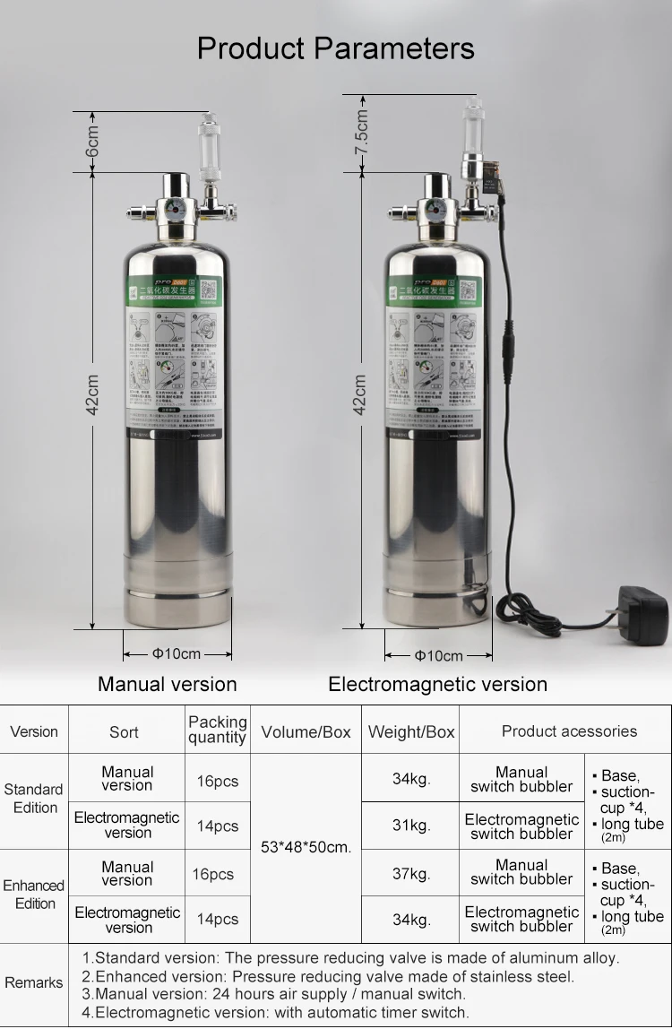 Shanchuan aquarium DIY CO2 Generator System Kit With Pressure Adjustment Water Plant Fish Aquarium Co2 Valve Co2 gas cylinder