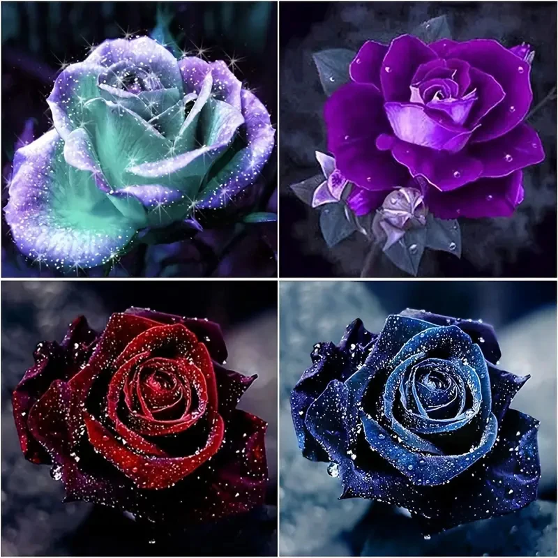 Wholesale custom Diy 5D Acrylic Rose Diamond Painting Kit for Adults Full Drill Round Diamond picture 5d diamond painting