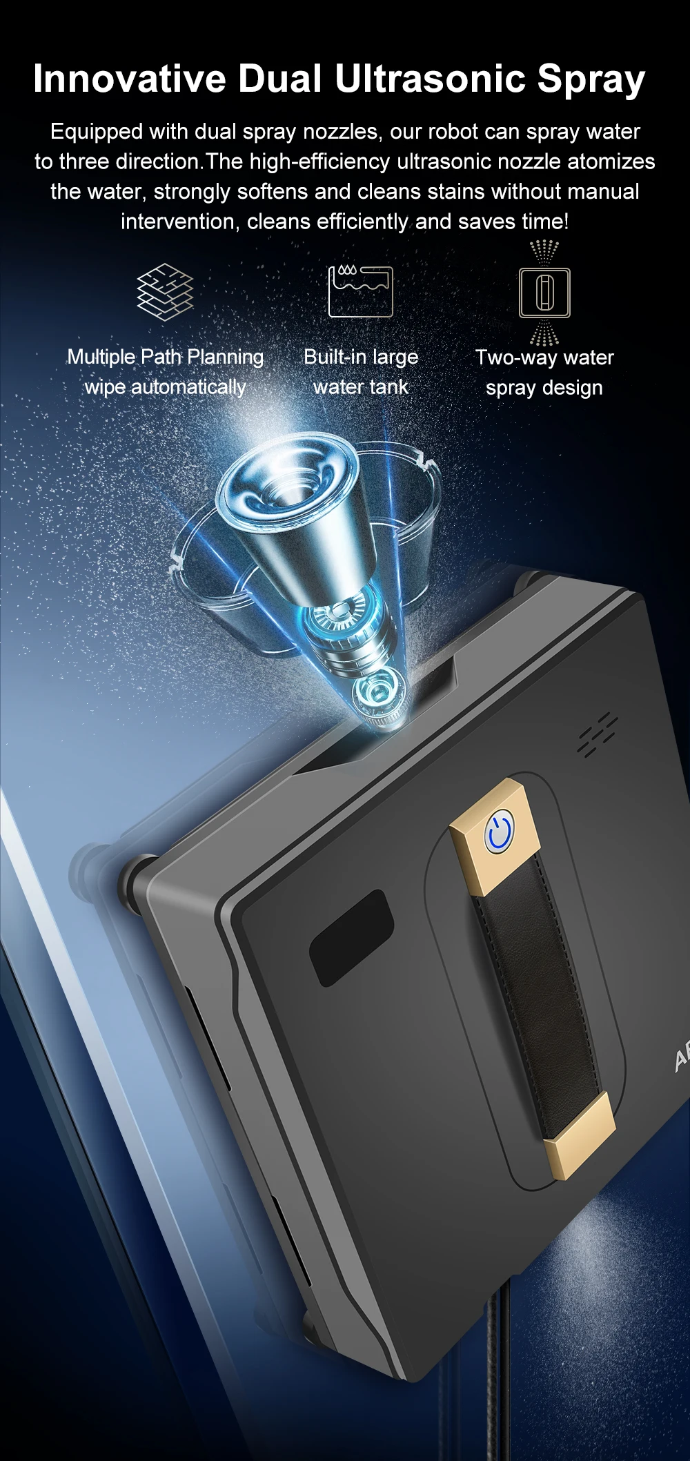 Robot Window Cleaner Wet and Dry Window Cleaner Robot with APP Control Automatic Window Robot Cleaner Glass Clean