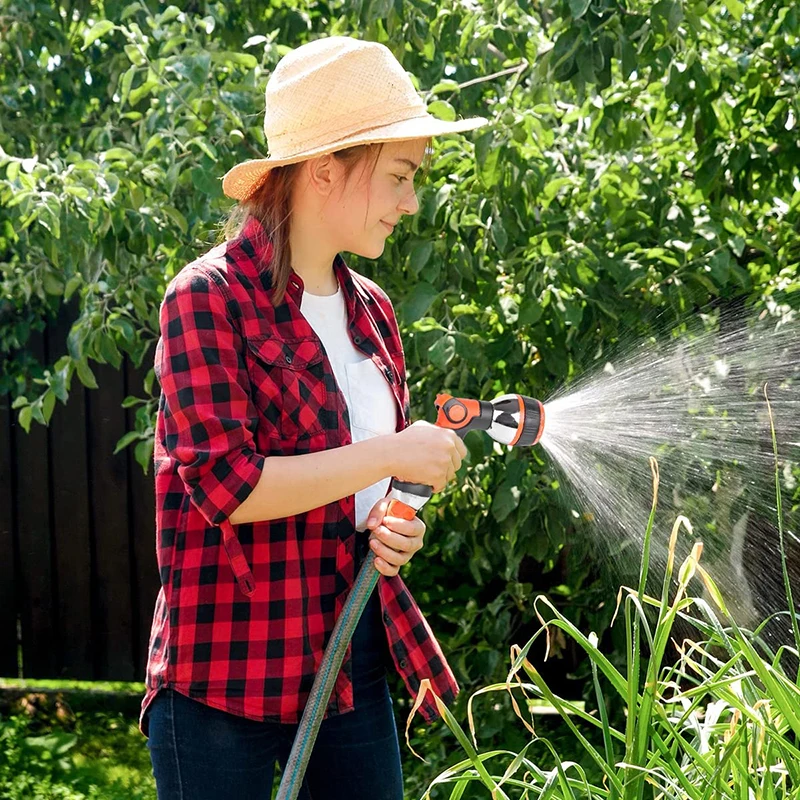 Flexible Garden Hoses Sprayer Quick Connector Adjustable 10 patterns Thumb Control Ergonomic Handle Garden Hoses Nozzle Sprayer