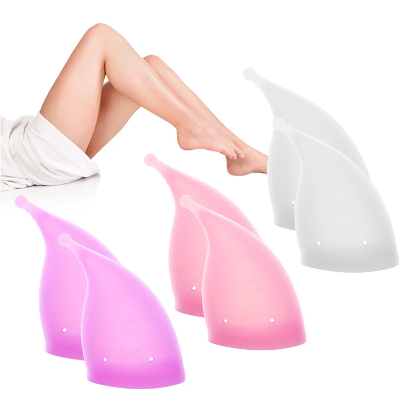 100% food grade Menstrual Cups Medical Reusable Medical Silicone Soft Menstrual Period Cup
