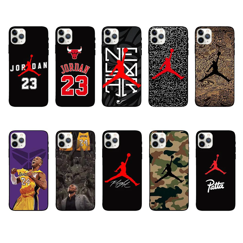 New Design Protective TPU Mobile Phone Case for Iphone 11 12 13 Pro Max X XS Fashion Kobe Jordan AJ Shockproof Phone Cover