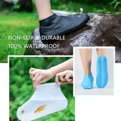Factory hot silicon waterproof shoe cover non-slip reusable rubber waterproof silicone shoe cover for men and women