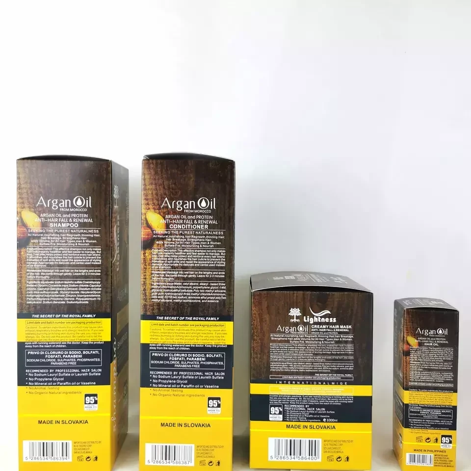 Natural Lightness Argan Oil Shampoo Organic Hair Care Repairing Smoothing Hair Mask Vegan Hair Shampoo And Conditioner