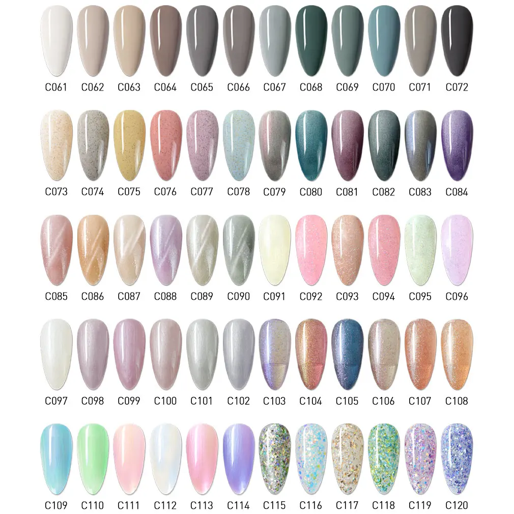 6 pcs/set CANNI Gel Nail Polish Kit 21 Options Cat Eye Golden Glitter Pure Summer Colors White Series Soak Factory Price