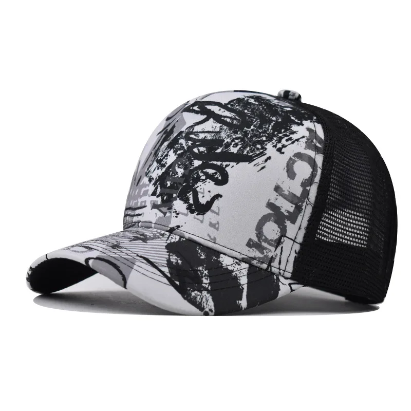 Cheap Sun Visor Snapback Hip Hop Mesh Hats Custom gradient Trucker Cap