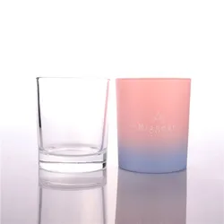 7 унций 8 унций 9 унций 10 унций Пустые контейнеры для свечей оптом розовые необычные цветные стеклянные банки для свечей с крышками на заказ