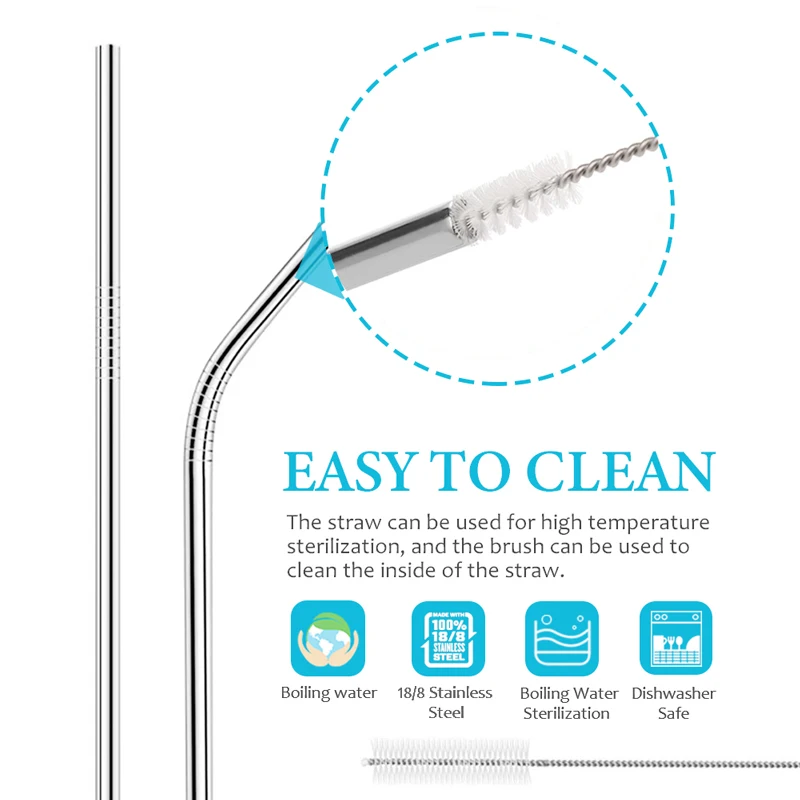 Лидер продаж 2021, Рождественская Подарочная коробка, экологически чистый многоразовый цвет, пищевой класс 304, набор металлических соломинок из нержавеющей стали с коробкой