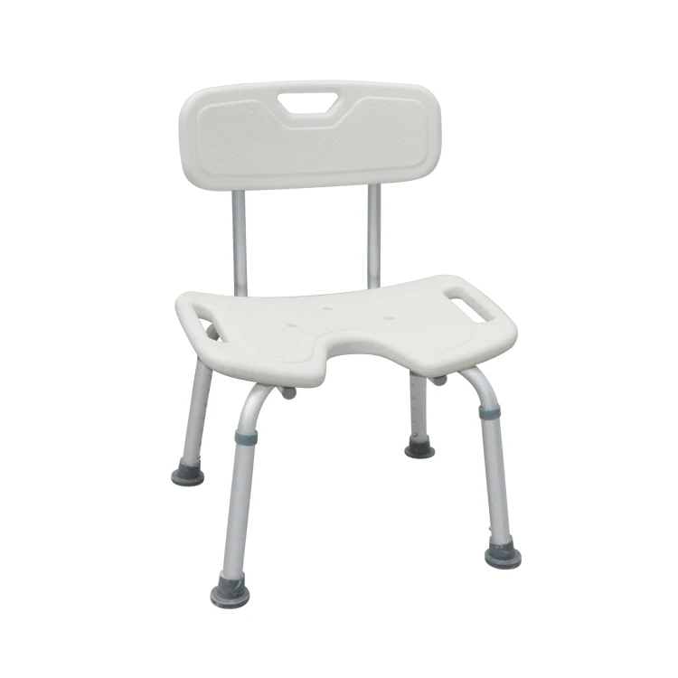 Portable U Shape Seat Board Aluminum Elderly Bath Shower Chair with Backrest
