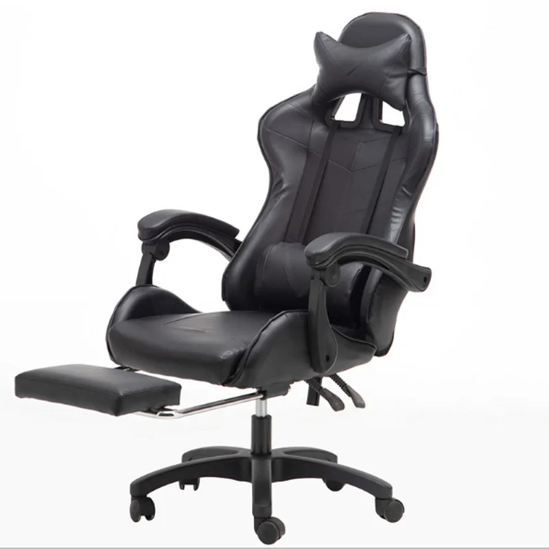 Luxury Adjustable PU Leather Recliner Ergonomic Swivel Gamer Racing Gaming Chair with Footrest