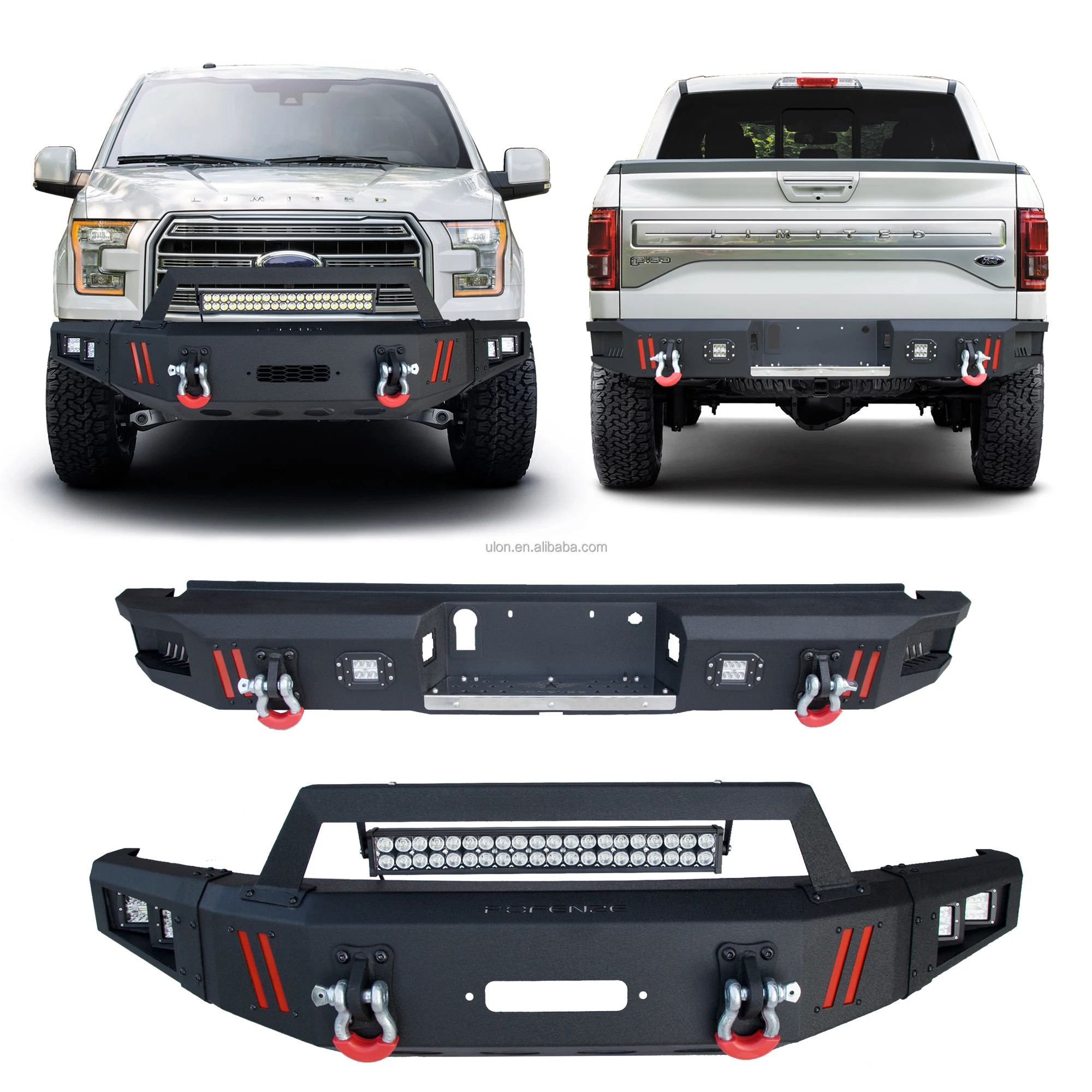 Hot Sell F 150 Truck Bumper Full Width Front Bumper and Rear Bumper Combo fit 2015 2017 Ford F150 (Excluding Raptor) (1600620148728)